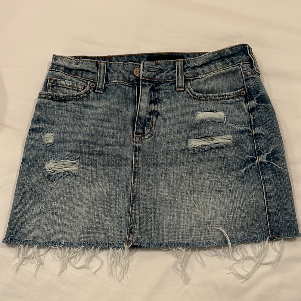 Mini blue jean skirt